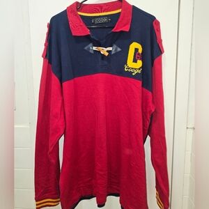 COOGI Red and Navy Polo with Yellow Patch